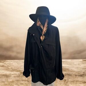 Talbots Black Rain Coat. Size L/XL